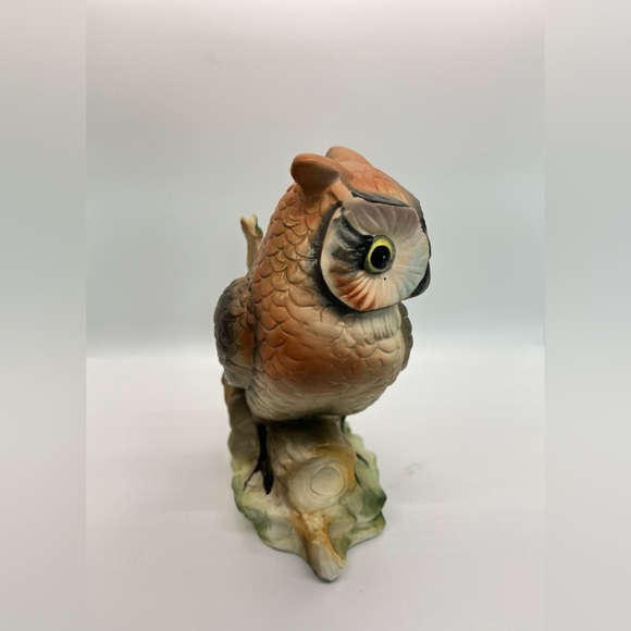 Vintage Great Horned Owl Ceramic Figurine Enesco Japan E-1450 8”x6” EUC - Picture 6 of 8